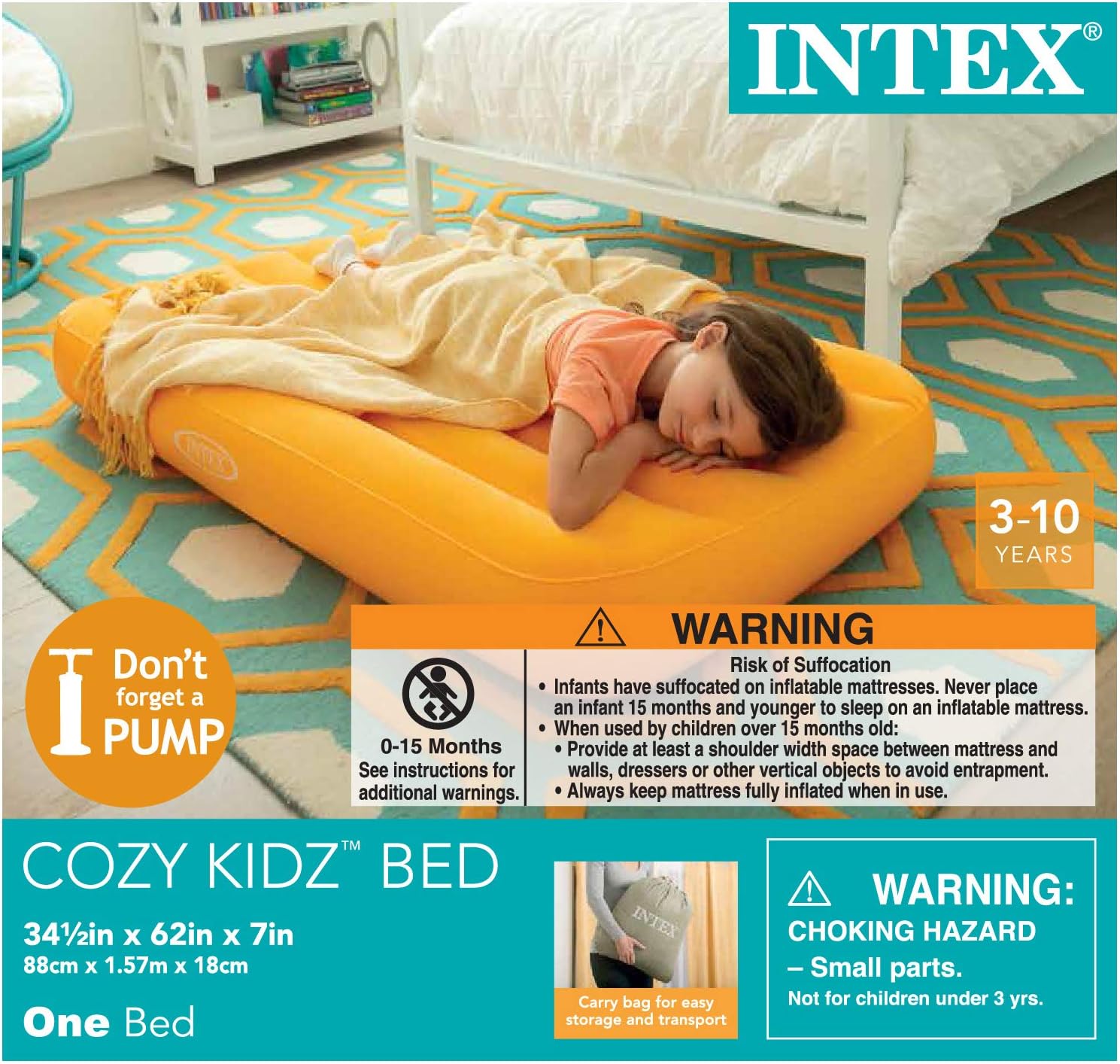 Intex Cozy Kidz Inflatable Airbed, Color May Vary, 1 Bed : Sports & Outdoors
