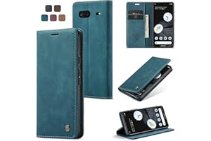 Cracedily for Google Pixel 7 Case, Flip Wallet Leather Case with Card Holder Magnetic Closure Shockproof Kickstand Protective Phone Cases Cover for Google Pixel 7,Blue-Green