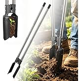 Post Hole Digger Manual with Stainless Steel Handle, 57" Fence Post Digger with Carbon Steel Blades, Plant Hole Digging Tool, Garden Hole Digger, Trench Digger for Fences,Mailboxes, Plants &amp; Soil
