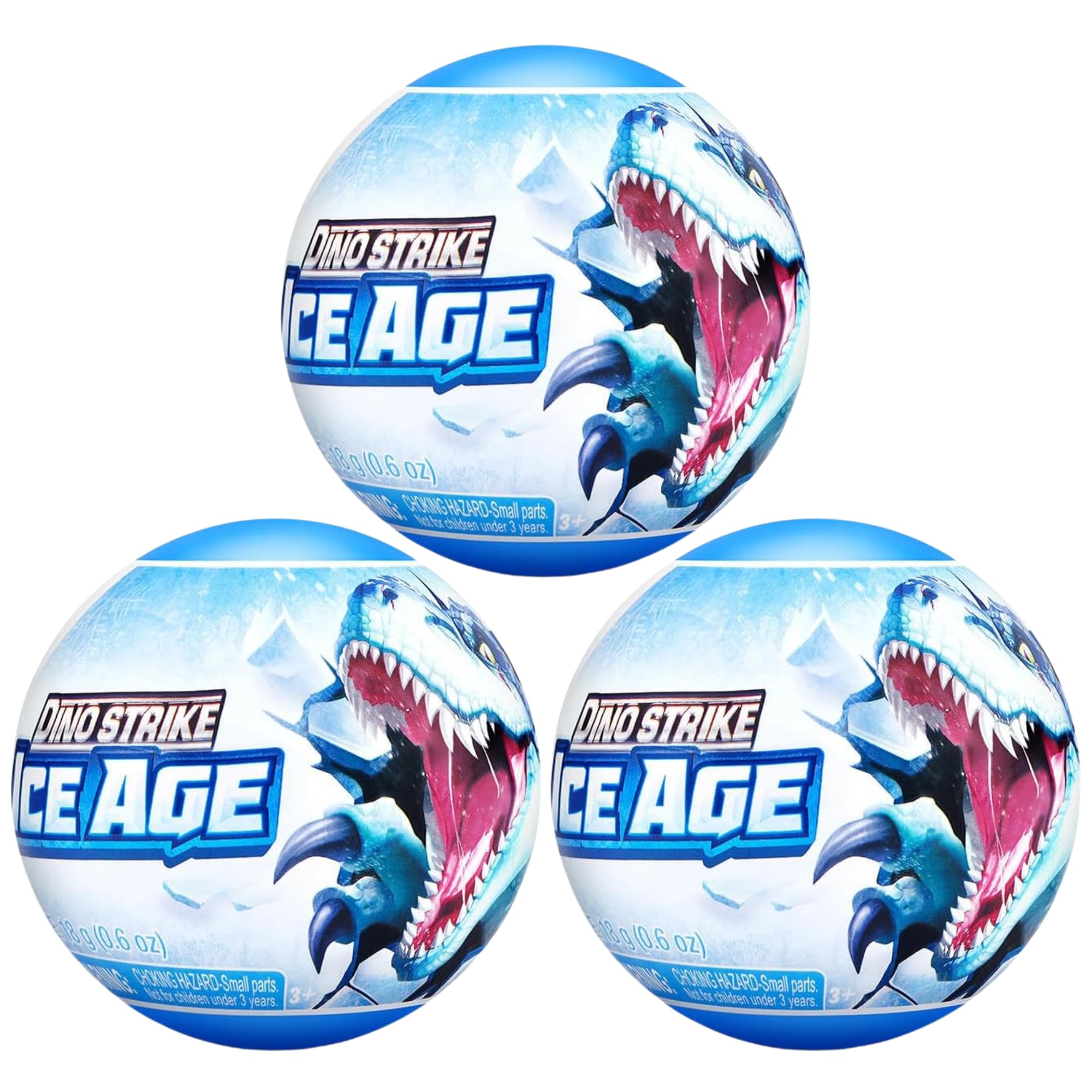 ZURU Surprise Blind Box Capsule Figures - (3x Dino Strike Ice Age Capsules)
