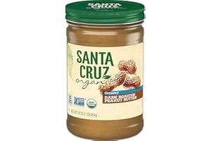 Santa Cruz Organic Peanut Butter, Dark Roasted - Creamy, 16 Ounce (Pack of 1)