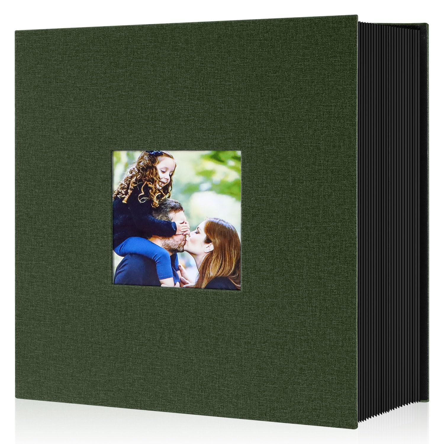 Lanpn Photo Album 10 x 15 cm 1000 Pockets Large Linen Photo Album Vertical Horizontal 10 x 15 cm Pocket Green
