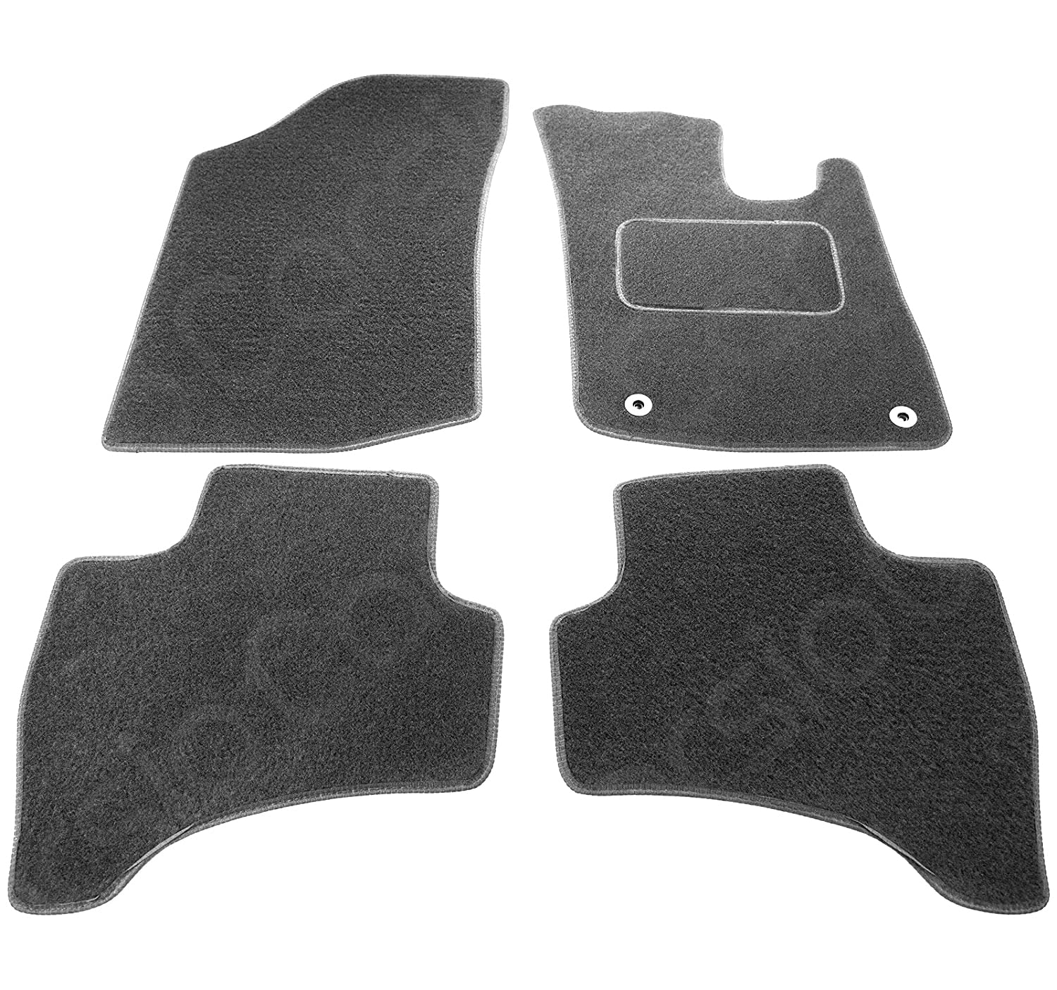 Carsio Carpet Car Mats For Citroen C1 2012 to 2014 2 Clip Version 4 Piece Set Tailored Fit Floor Mat Complete Accessory Black Custom Fitted - All Weather, Anti-Slip Backing & Black Trim