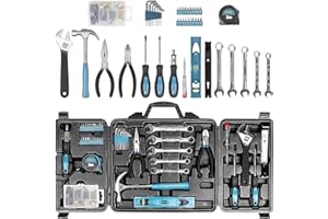 ZEITE Tool Kit for Home, 144 Piece Hand Tool Set with Storage Box, General Basic Repair Tool Set with Hammer, Pliers, Wrenches, Voltage Tester, Measure Tape, Screwdriver Bits