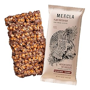 Mezcla Vegan Plant Protein Bars - Mexican Hot Chocolate: Premium Ingredients, Delicious Flavor, 10G of Protein, Gluten-Free, Non-GMO, Soy Free [15-Pack]