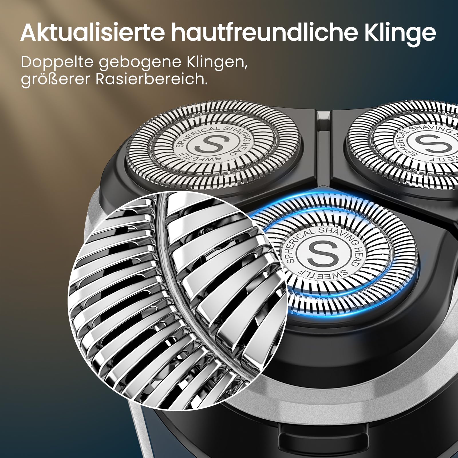 SweetLF Rasierer Herren Elektrisch, Nass- und Trockenrasierer mit IPX7-Technologie elektrischer, 4D-Drehköpfen & LED-Display Elektrorasierer Herren 2