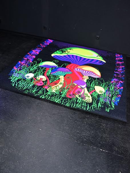Psywork Schwarzlicht Teppich Fluo Magic Mushroom 2x2m Amazon