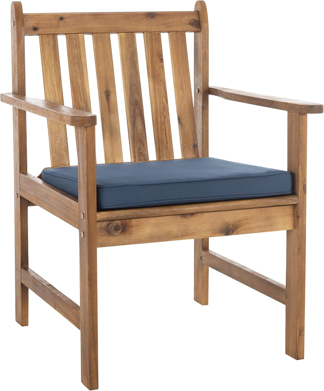 safavieh teak set on Amazon Com Safavieh Pat7006d Collection Burbank Teak 4 Pc Outdoor Set Natural Navy Garden Outdoor