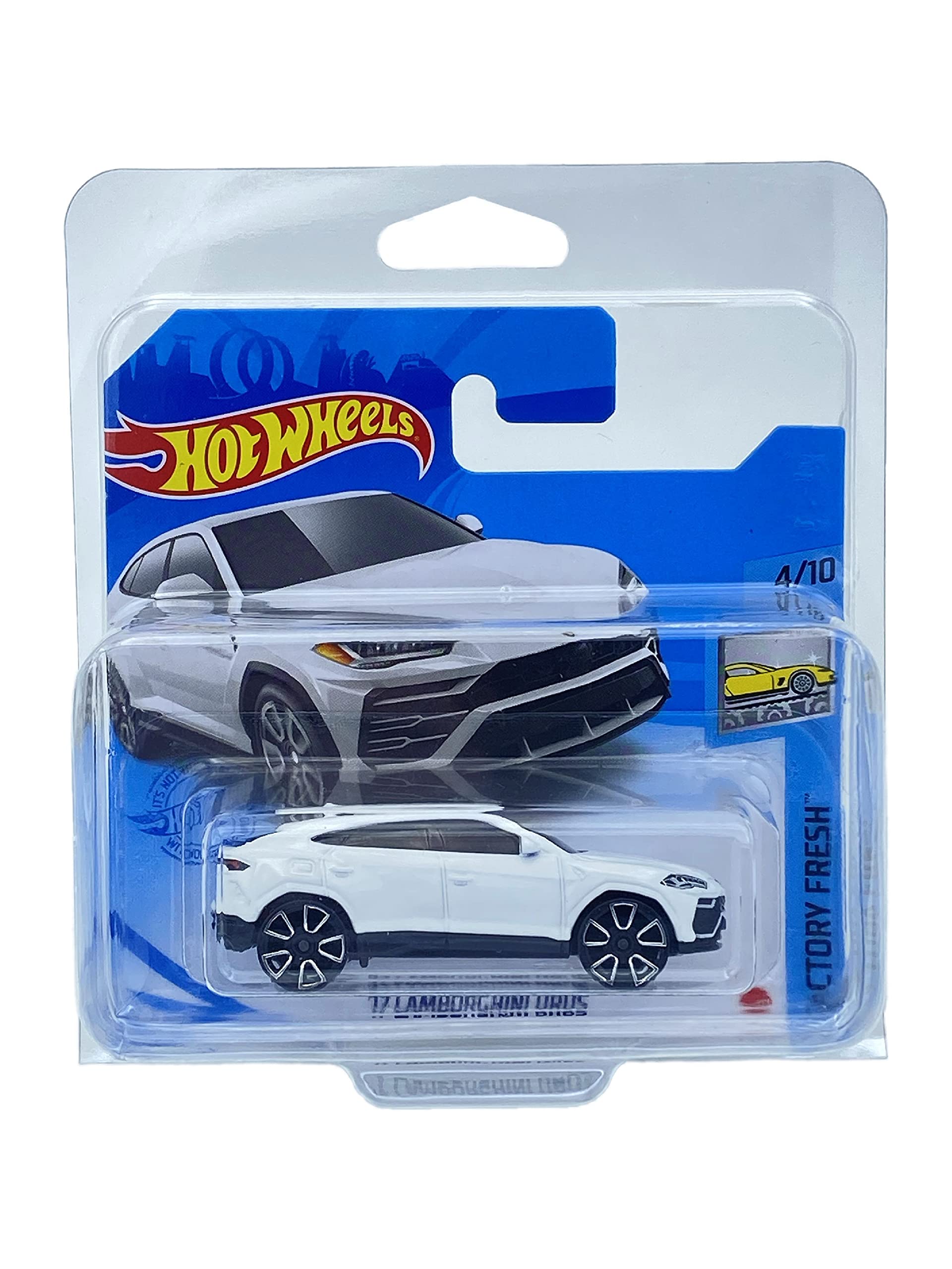 Hot Wheels '17 Lamborghini Urus (White) 4/10 Factory Fresh 2021 - 64/250 (Short Card) GTB95 *** COMES IN A KLAS CAR KEEPER PROTECTIVE COLLECTORS CASE ***