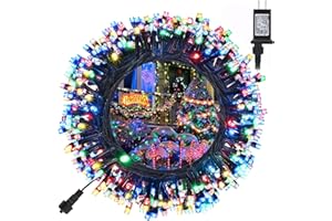 Toodour Christmas Lights Outdoor, 131ft 350 LED String Lights, Timer, Waterproof 8 Modes Outdoor Christmas String Light - Twi