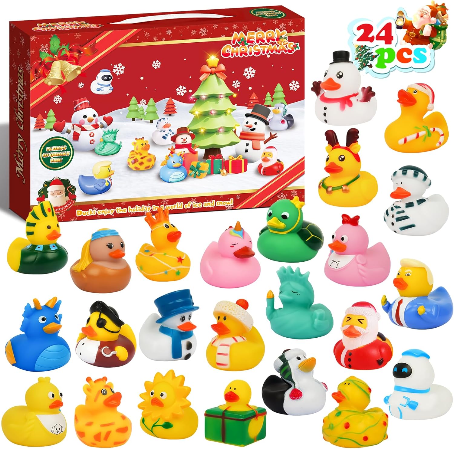 Advent Calendars - Christmas Advent Calendar 2023 for Kids, 24Pcs Rubber Duck Advent Calendar Toys, 24 Days Surprise Countdown Advent Calendar, Christmas Advent Calendar Toys Gift for Kids Christmas Party Favor