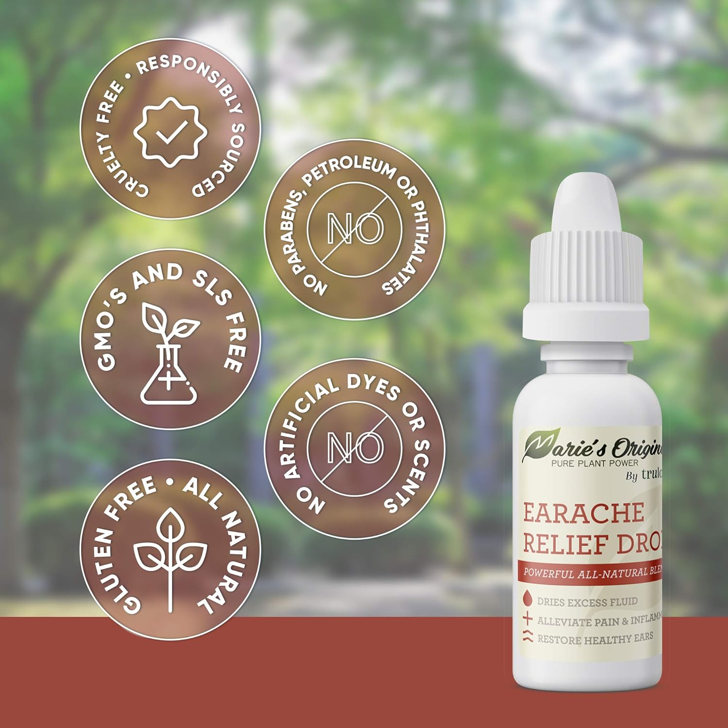 Natural Earache Drops for Ear Infection Prevention, Pain Relief, Swimmer's Ear - Homeopathic, Holistic, Vegan Herbal Ear drops for Adults, Children - Made in USA, Healthy, Safe for Kids: Health & Personal Care