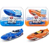 Robo Alive Robo Boats, Tiger Shark &amp; Robo Shark Boat, 2 Pack, by ZURU Water Activated Boat Toy, (Amazon Exclusive)