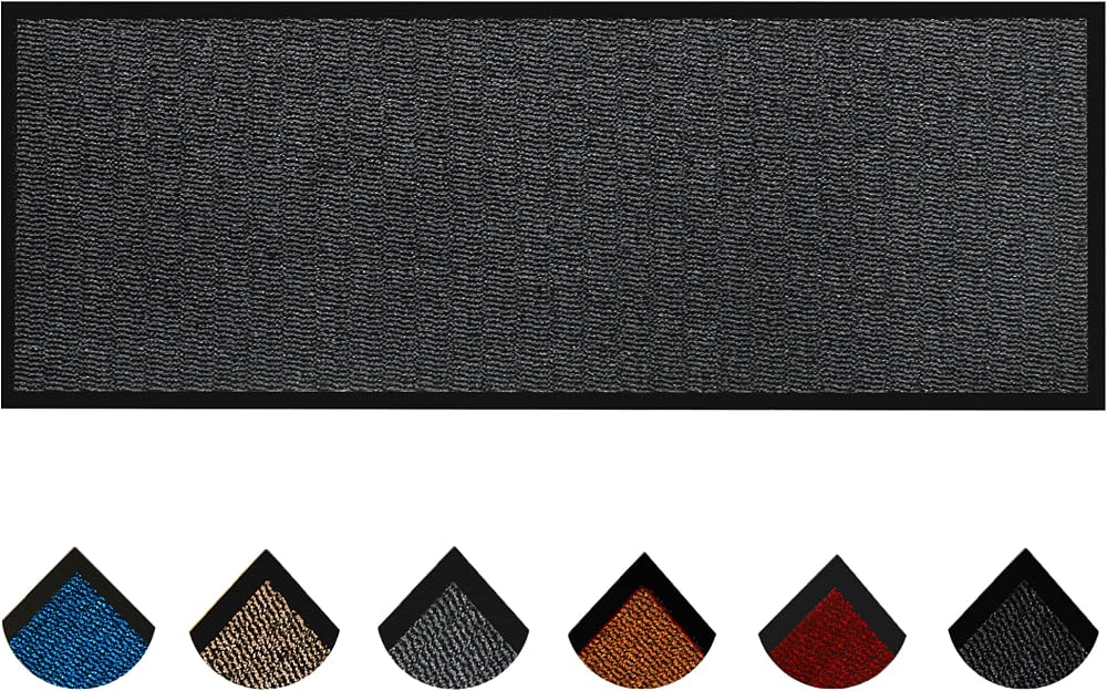 Homatz Hallway Runner Rug Grey 60x180cm Non-Slip Entrance Mat