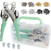 Grommet Eyelet Pliers Kit, 3/16 &amp; 1/8 Inch Heavy Duty Eyelet Hole Punch Tool with 160Pcs Metal Grommets and Case for Leather Tarps Clothes Crafts Belt