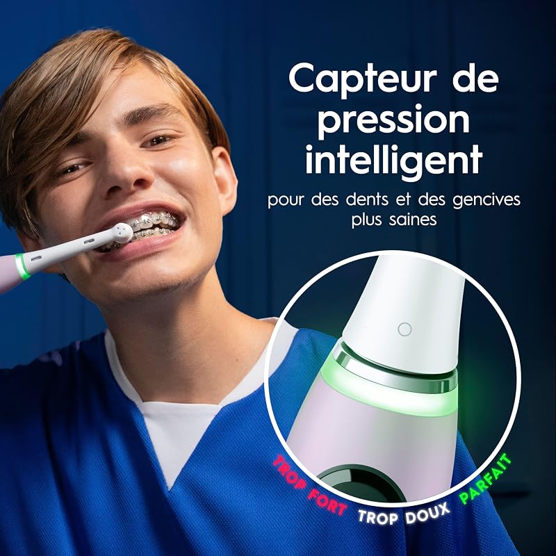 iO 9 Brosse À Dents Électrique Pour Adultes, Rose Quartz, Édition Spéciale, 7 Modes De Brossage Avec Blancheur Et Soin Des Gencives, 1 Brossette De Recharge, 1 Chargeur, 1 Étui De Voyage