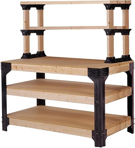 2x4basics 90164 Custom Work Bench and Shelving Storage System