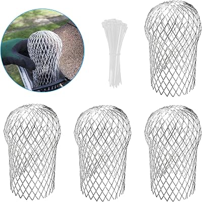 HexinYigjly 4 Pcs Aluminum Gutter Guards 3.5in Downpipe Leaf Guard 2-4in