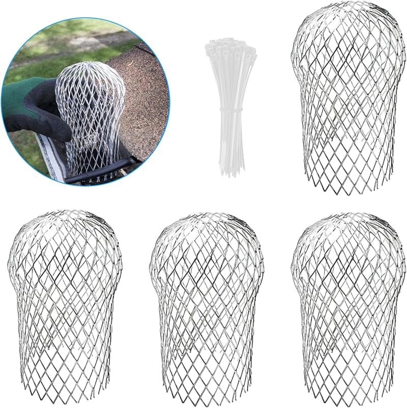 HexinYigjly 4 Pcs Aluminum Gutter Guards 3.5in Downpipe Leaf Guard 2-4in