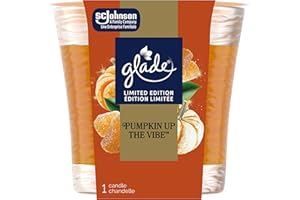 Glade Scented Candle, Golden Pumpkin & Spice, Limited Edition, 1-Wick Candle, Air Freshener Infused with Essential Oils for H