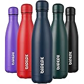 BJPKPK 17oz Insulated Stainless Steel Water Bottles,Sports Water Bottles Keep Cold for 24 Hours and Hot for 12 Hours,BPA Free for Travel,Navy blue