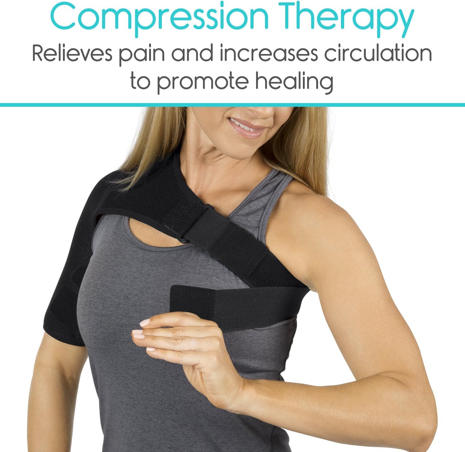 Vive Shoulder Brace - Rotator Cuff Compression Support - Men, Women, Left, Right Arm Injury Prevention Stabilizer Sleeve Wrap - Immobilizer for Dislocated AC Joint, Labrum Tear Pain (Black): Health & Personal Care