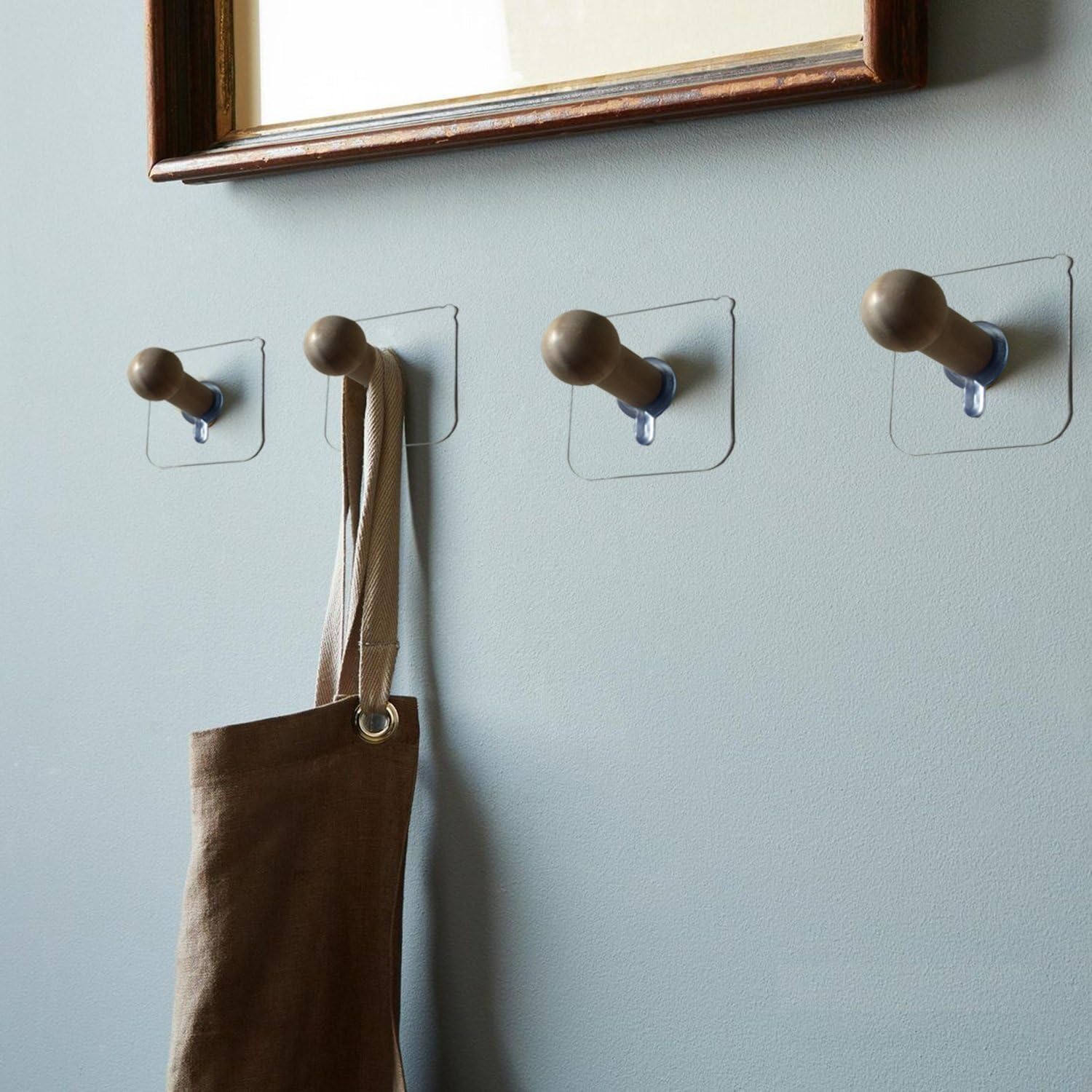 thumbnail image 2 of FunViet Wood Wall Hooks,4 Packs Dark Walnut Wood Coat Hooks... 2 of 11