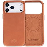 BLACKBROOK Leather Case for iPhone 17 Pro Max – Arden Handcrafted Slim Snap-On Cover, Full Grain Leather, MagSafe Compatible, Camera & Screen Protection, Elegant Gift Box Tan