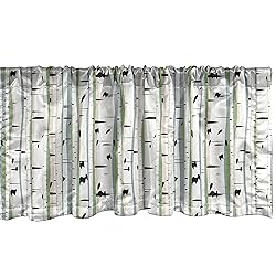 Ambesonne Tree Window Valance, Trunks of Birches