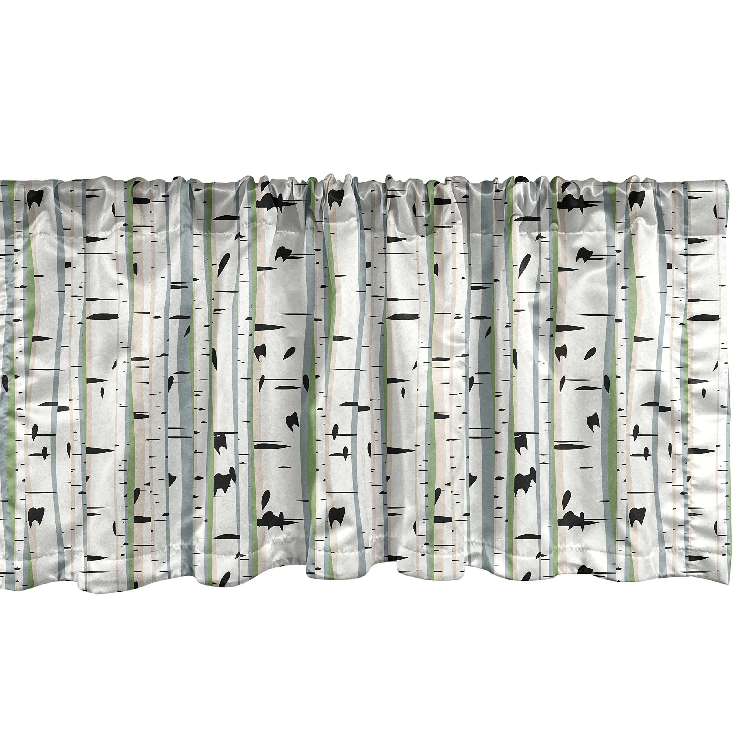 Ambesonne Tree Window Valance, Trunks of Birches