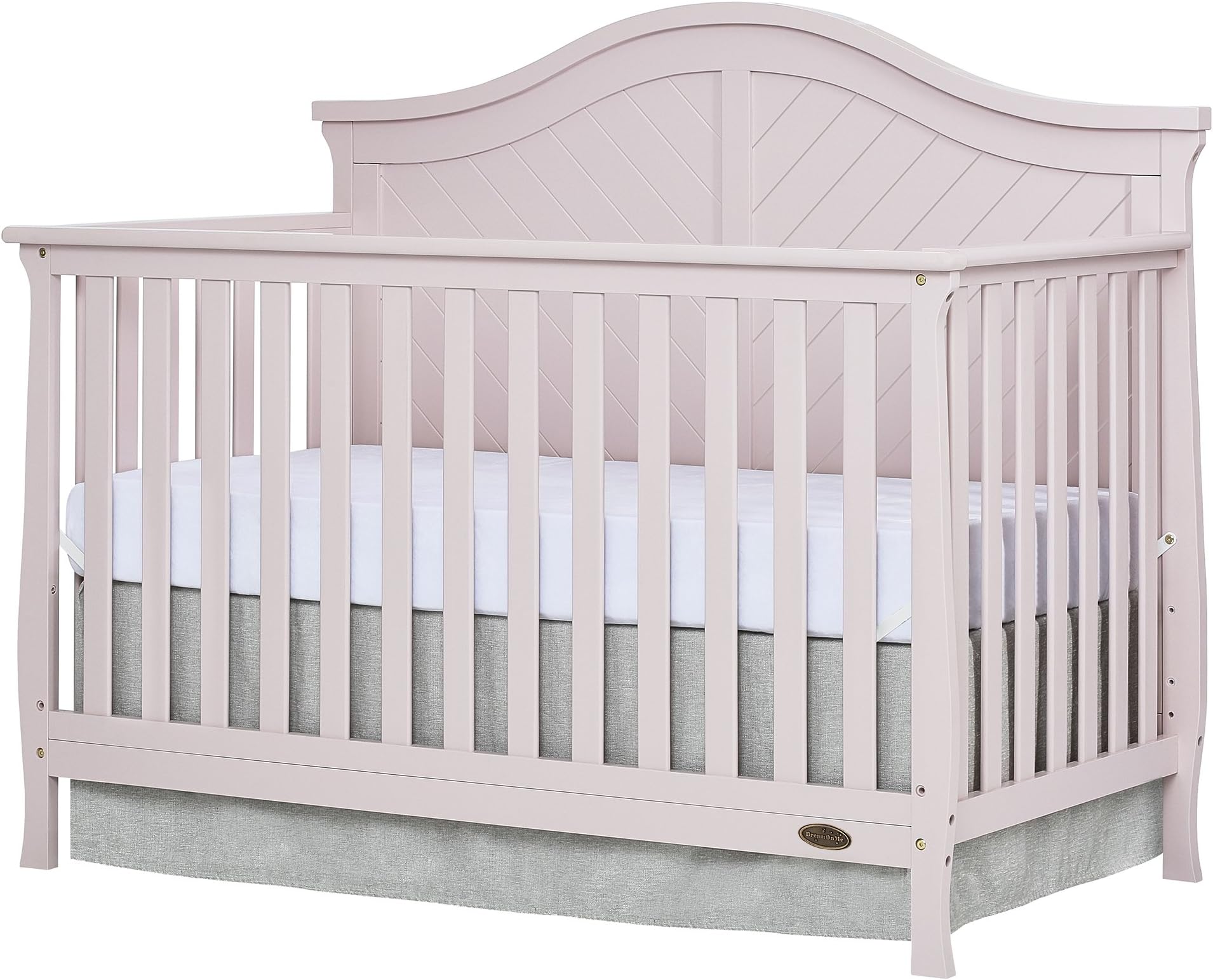 Dream On Me Kaylin 5 in 1 Convertible Crib, Blush Pink Pricepulse