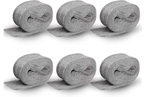 BEILEINICEHK 1.3 LB Steel Wool,6 Packs Fine Steel Wool Roll Hardware Cloth for Siding,Pipeline,Wall Cracks,Vents