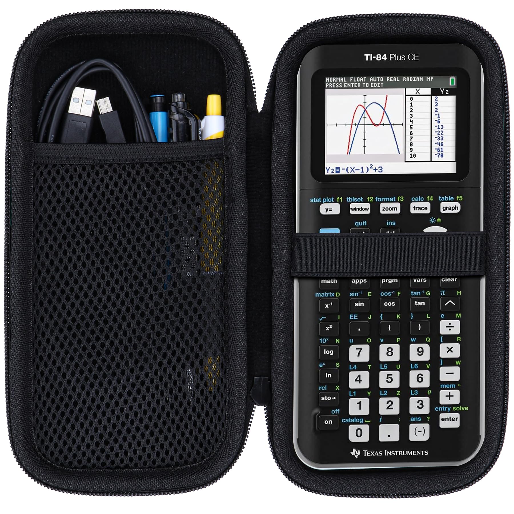 Photo 1 of Lebakort Hard Case Compatible with Texas Instruments TI-84 Plus CE/TI-84 Plus/TI-Nspire CX II CAS/TI-Nspire CX II/TI-83 Plus/TI-89 Titanium/TI-85 / TI-86 Color Graphing Calculator (Black)