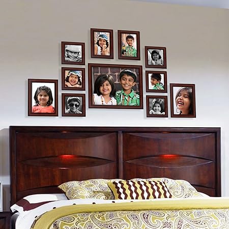 Ajanta Royal Classic Set Of 11 Individual Photo Frames (6-4X4, 2-4X6, 2-5X7 & 1-8X10) : A-73B (Brown)