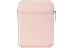 Moko 6-7 Inch Kindle Sleeve Bag, Protective Nylon Cover Compatible with Kindle Paperwhite 2021, Fire 7 2022, All-New Kindle//Kids (11th Generation)/Colorsoft, Kobo E-Reader, Pink