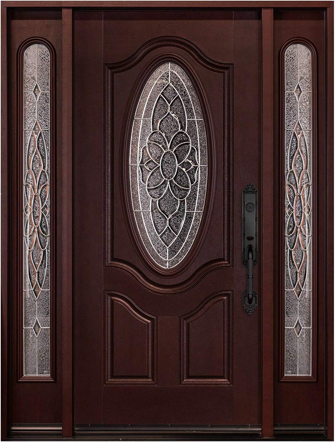 Total Size 60"x80" Craftsman Dark Mahogany Finish Left Hand in Swing