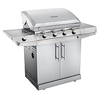  Char-Broil Performance Series T47G Gas-Grillstation 4+1 Gas Brenner 5-flammig XXL Edelstahl silber Garten ✔ Deckel ✔ Seitentische beidseitig ✔ Unterschrank ✔ eckig ✔ stehend grillen ✔ Grillen mit Gas ✔ mit Station 