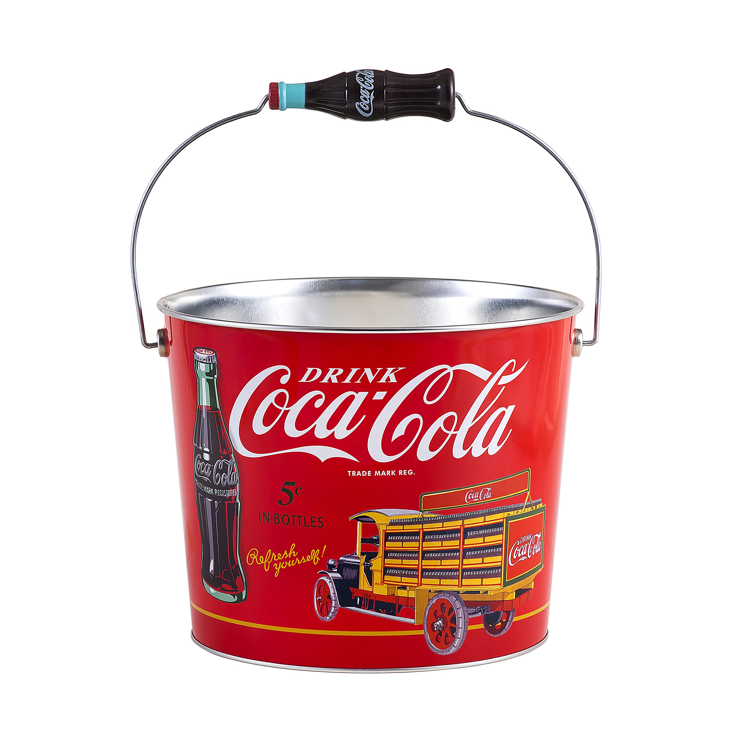 Photo 1 of Coca-Cola Large Beverage Bucket with Coke Bottle Handle, Red (773317-12)