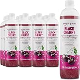 Amazon Grocery, Sparkling Flavored Water Beverage, Black Cherry, 17 Fl Oz, Pack of 12