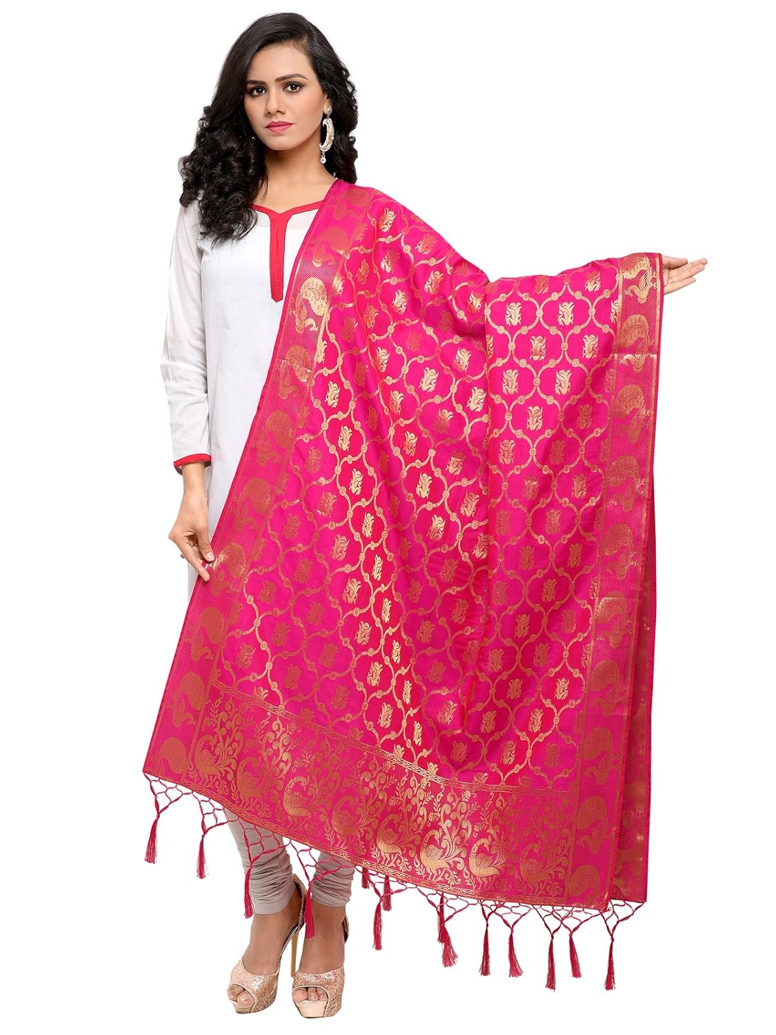kanchnar women's silk banarasi dupatta