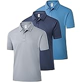 ZITY 3 Pack Mens Polo Shirts Short Sleeve Golf Polo Moisture Wicking Performance Collared Casual Tennis Athletic T-Shirt