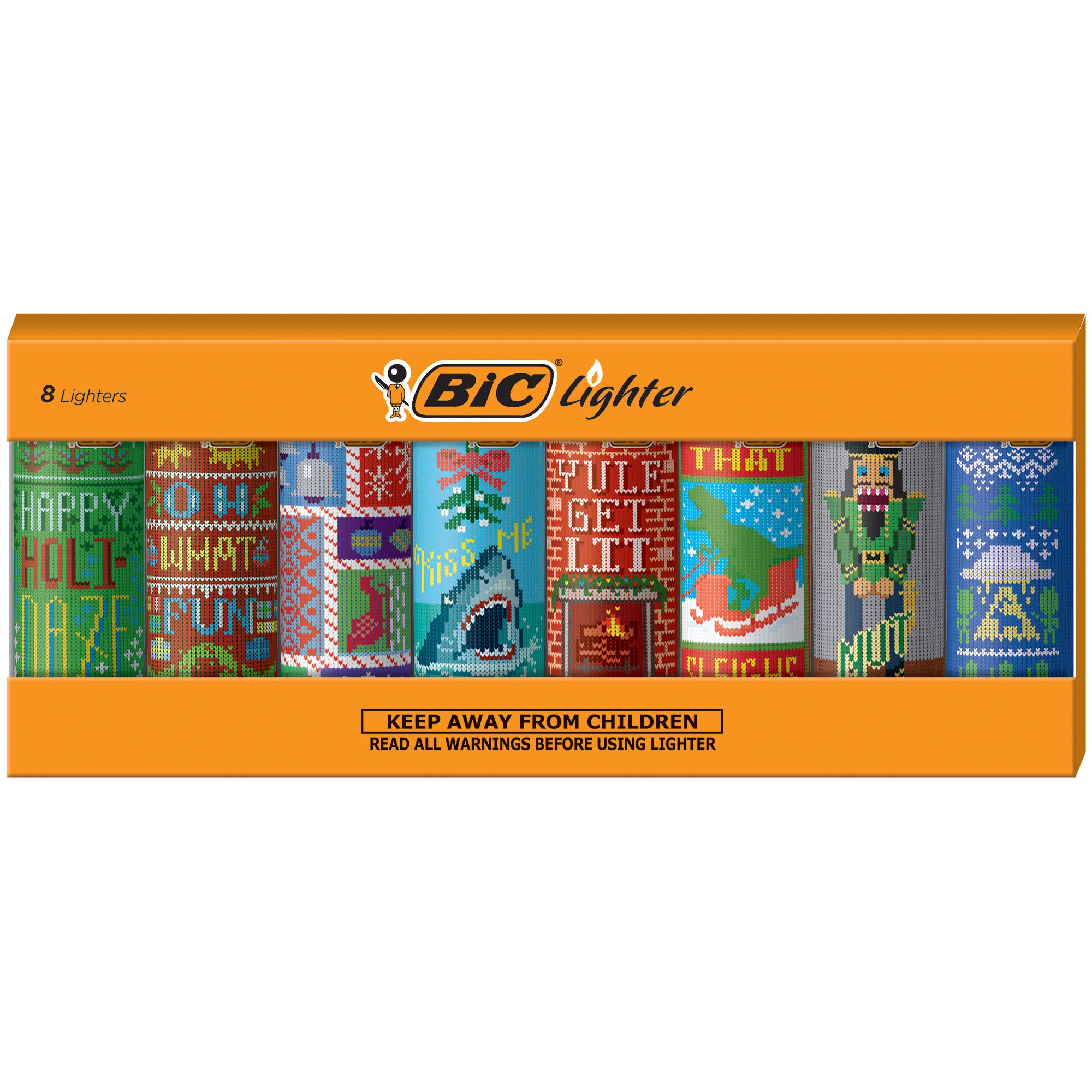 BIC Special Edition Holiday Series Lighters Set of 8 Lighters