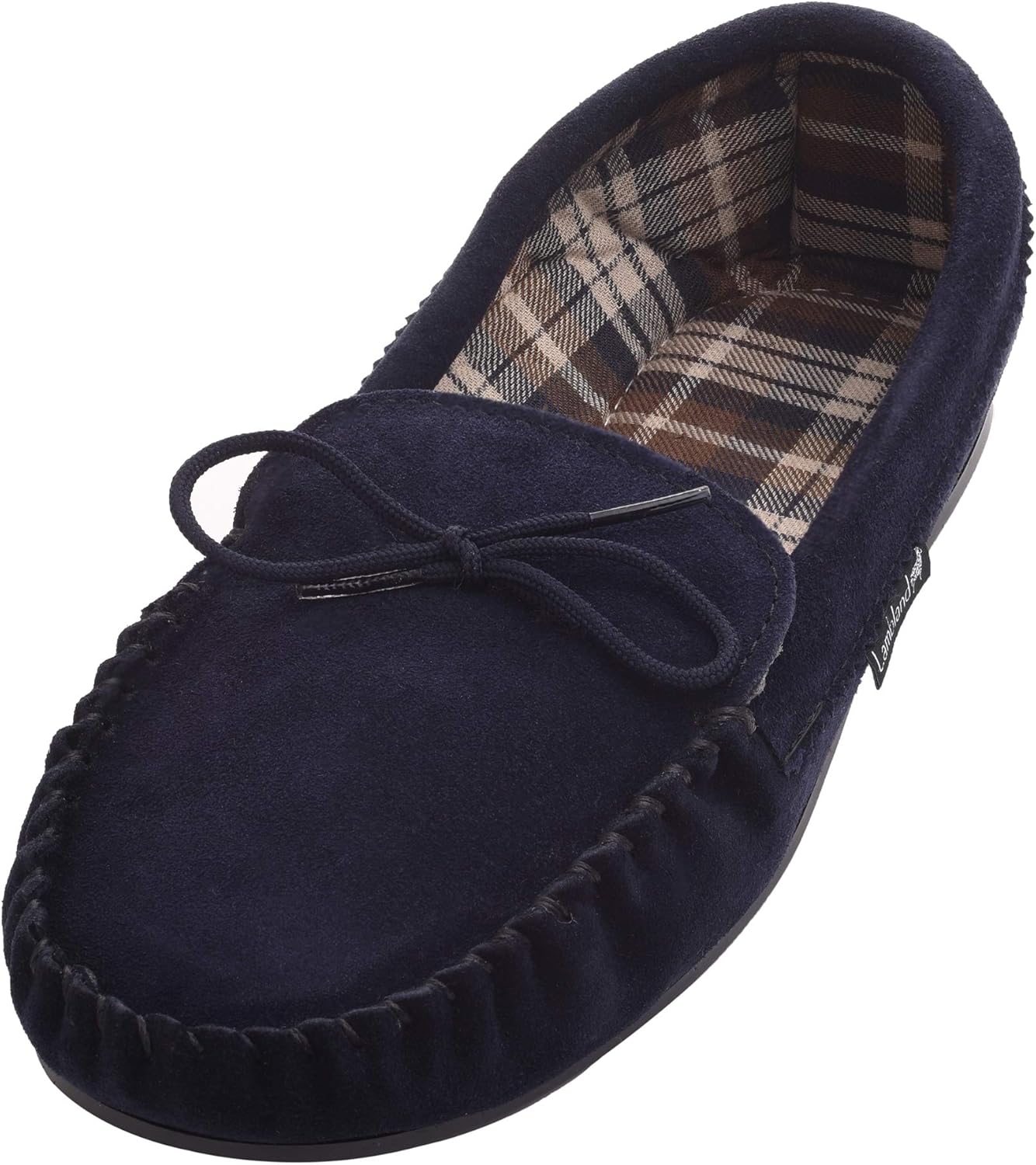 Lambland Mens Fabric Lined Moccasin Slippers Hard Sole Amazon.co.uk