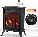 NETTA Electric Fireplace Stove Heater 1900W Real Flame Log Effect Freestanding view 3