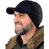 2SBR 2SABERS Mens Winter Hat with Earflaps and Visor - Warm Trucker Baseball Cap Hat