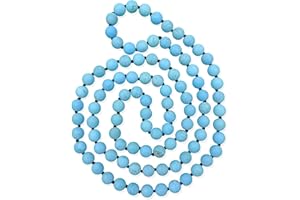 MGR MY GEMS ROCK! 7-8MM 36 Inch Long Matte-Finish Genuine Semi-Precious Stone Endless Infinity Opera Length Hand Beaded Mala Chakra Strand Necklace for Women or Men.