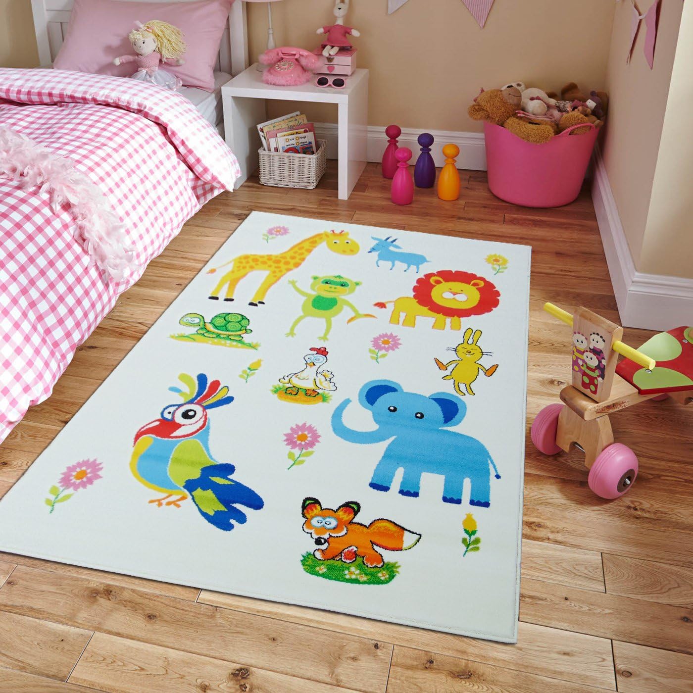 New Kids Rugs Zoo Animal Names Practice Educational Rug For