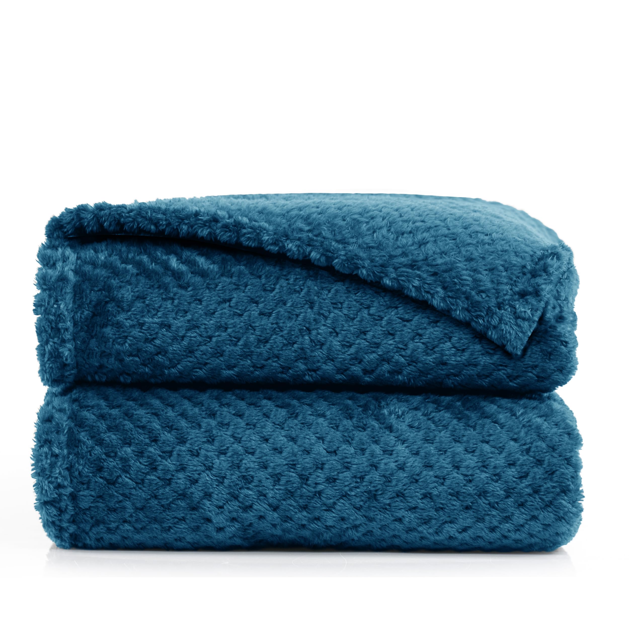 DecoKing Scandanavian style Blanket microfibre cosy Blanket Fleece bedspread Soft smooth Cuddly, Microfibre, dark blue, 70 x 150 cm