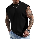 JMIERR Mens Tank Tops Textured Sleeveless Streetwear T Shirts Workout Muscle Gym Shirt