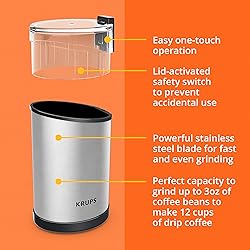 KRUPS Electric Coffee Grinder: 3 oz Capacity, 200